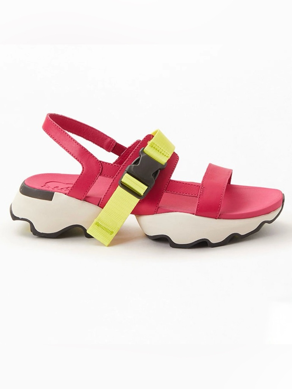 Sorel Kinetic Impact Leather Neon Strap Sporty Chunky Platform Sling Sandals 7.5 - Picture 3 of 12